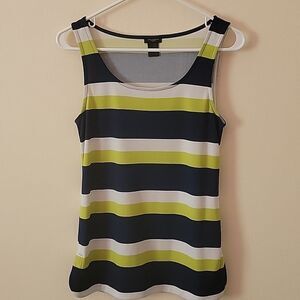 Ann Taylor blue and green striped tank Size S